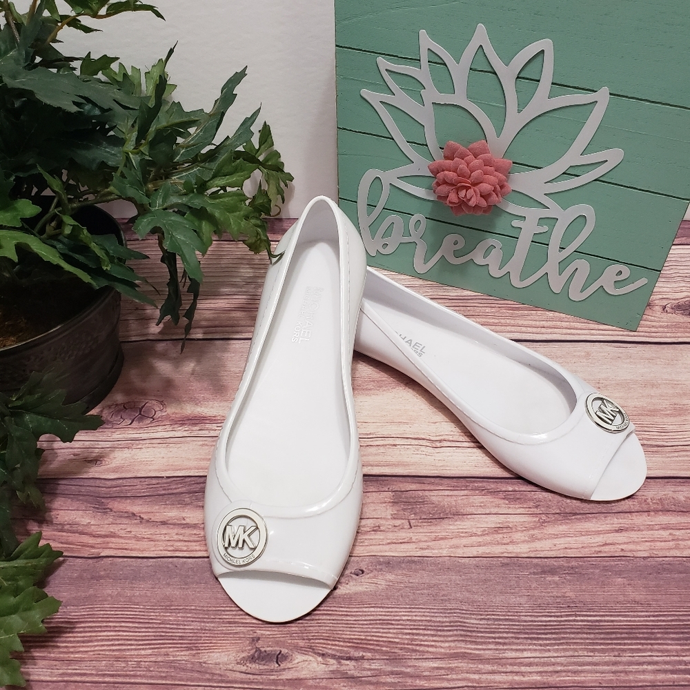 Michael Kors jelly peep toe flats